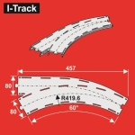 Hacker-Model HCT9673Y - H0 - Bogen Segment 1-gleisig, R419, 6mm, 60°mit Weiche (1 Stück)